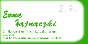 emma hajnaczki business card